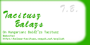 tacitusz balazs business card
